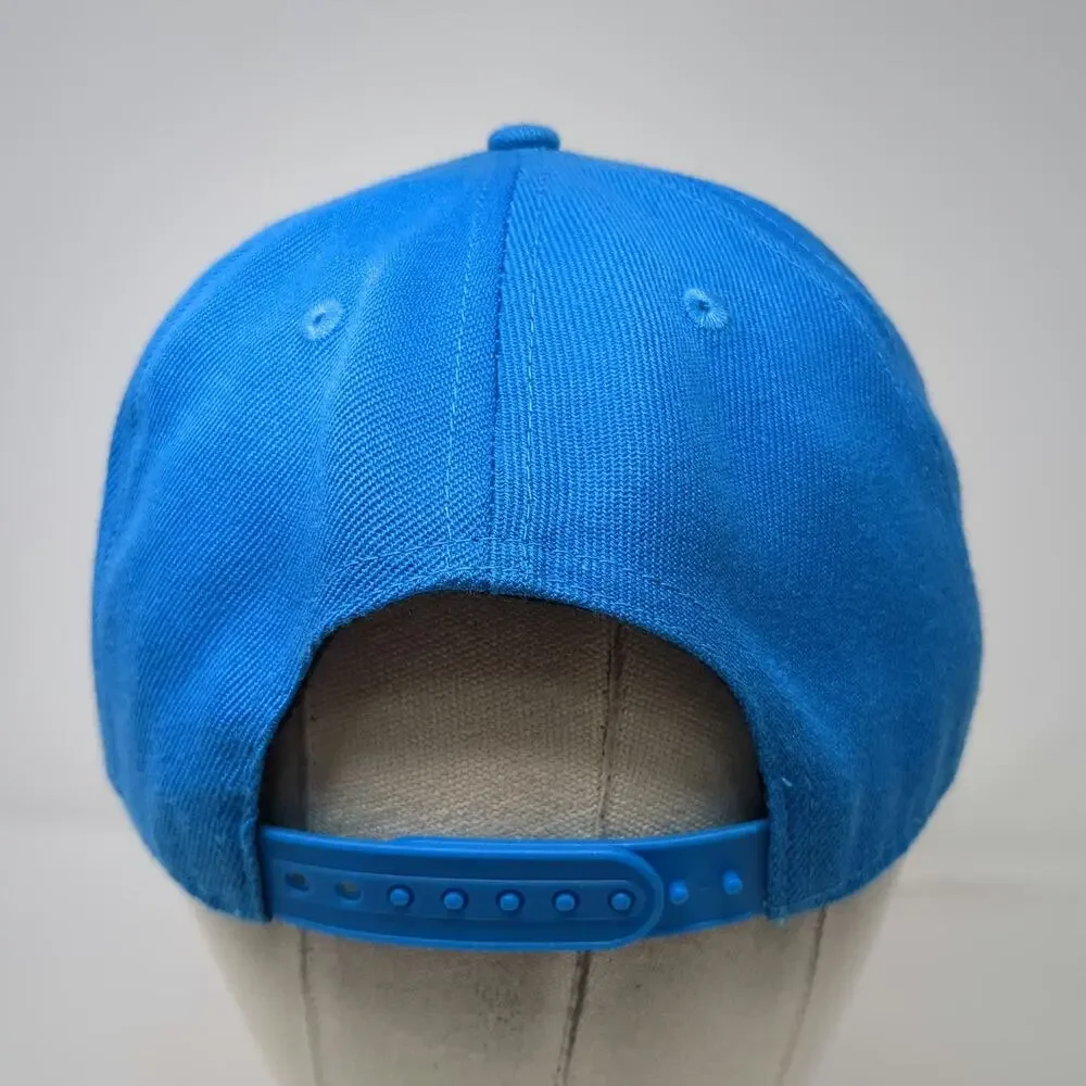 Logic 5 Panel Blue Yellow OSFM Snapback Hat FLEX Patch Flat Brim Graphic Logo